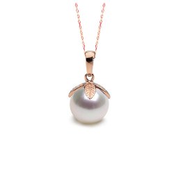 Pendentif Or Rose 18k et Perle blanche d'Australie AAA