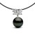 Pendentif en Argent 925 Zirconium et Perle noire de Tahiti