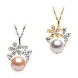 Pendentif en Or 9k et perle de culture d'Eau Douce 9-10 mm AAA