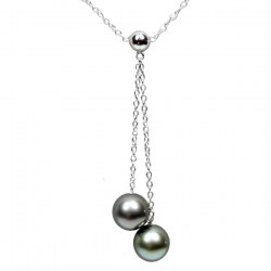 Collier de perles de culture de Tahiti AAA et chaîne en Argent 925