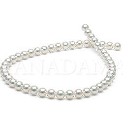 Collier 45 cm perles de culture d'Akoya naturellement blanche HANADAMA 8,5 à 9,0 mm