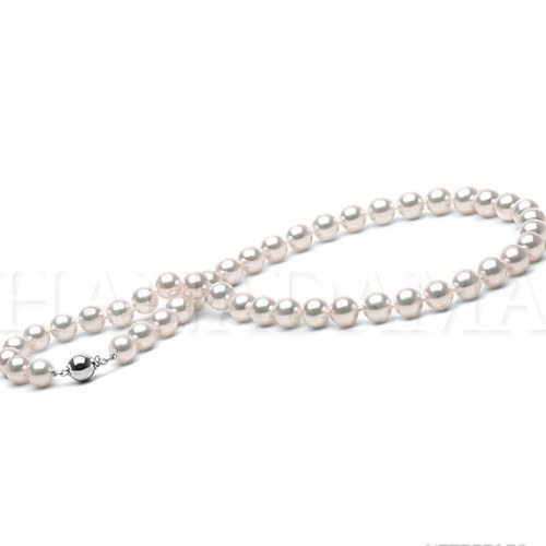 Collier de perles de culture d'Akoya blanches HANADAMA de 9,0 à 9,5 mm