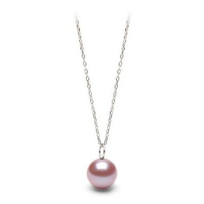 Pendentif Mignon 6 mm Or Gris 14k et Perle d'Eau Douce Lavande 7-8 mm DOUCEHADAMA