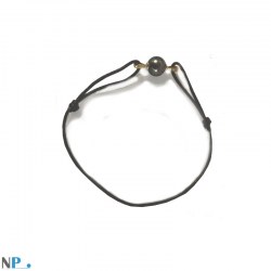 Bracelet cordon de cuir noir Or 18k Perle de Tahiti 8-9 mm AAA