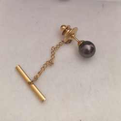 Epingle à cravate pour homme avec perles de Tahiti 8-9 mm AAA