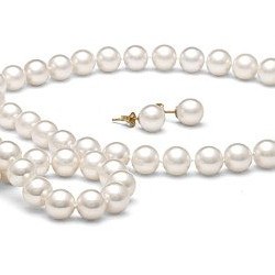 Parure perles d'Eau Douce Blanches 8-9 mm 45/18 cm DOUCEHADAMA