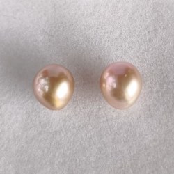 Paire de perles Edison de 10-11 mm lavande rosé en forme de goutte (drop)