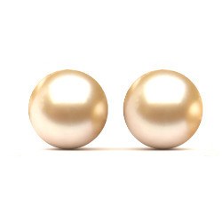 Paire de Perles d'Akoya champagne claires semi percées 8-8,5 mm AAA