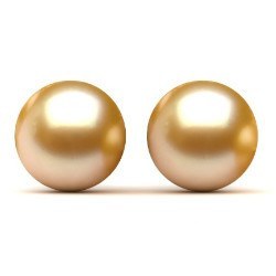 Paire de Perles d'Akoya Gold (dorées) semi percées 8-8,5 mm AAA