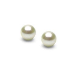 Paire de Perles d'Akoya blanches petit diamètre 5,5-6,0 mm AAA