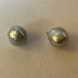 Perle de culture d'Australie Baroque Bleu argentée 14-15 mm