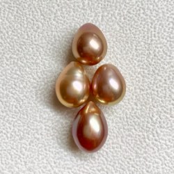 Perle Edison d'eau douce 10-11 mm semi-percée en forme de goutte