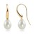 Boucles d'Oreilles Or 18k Perles d' Eau Douce Goutte AAA