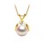 Pendentif Or 9k et diamant avec perle Akoya blanche AAA