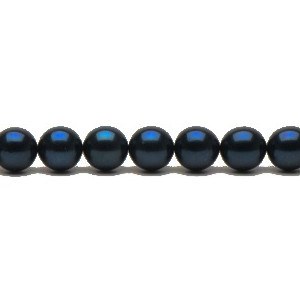 Rang 40 cm non monté de perles de culture Akoya noires de 7 à 7,5 mm AA+