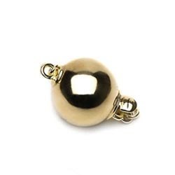 Fermoir boule Or Jaune 18 carats lisse de 8 mm