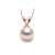 Pendentif Or Rose 18 carats avec perle de culture d'Akoya blanche AAA