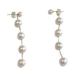 Boucles d'Oreilles de perles d'Eau Douce Or 18k bijou de création