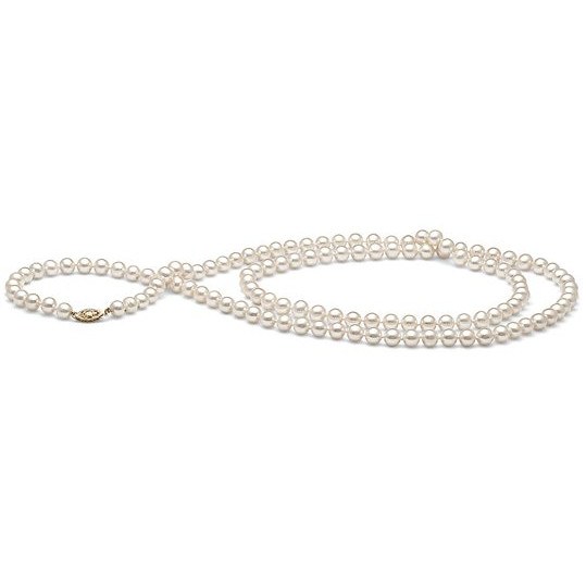 Collier Sautoir 200 cm de perles de culture Akoya 7,5 à 8 mm blanches