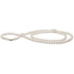Collier Sautoir 200 cm de perles de culture Akoya 7,5 à 8 mm blanches