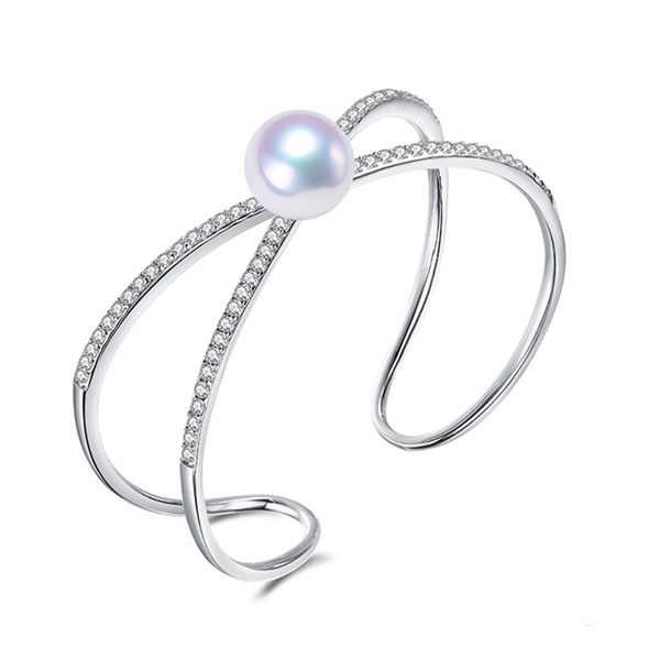 Bracelet en Argent 925 et perle d'Akoya 9-9,5 mm AAA