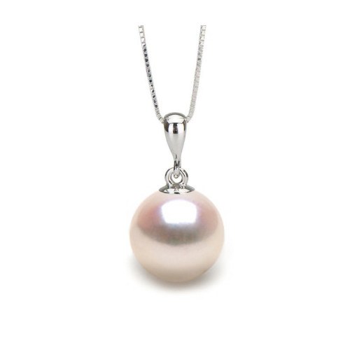 Pendentif Argent 925, Perle d'Akoya blanche AAA