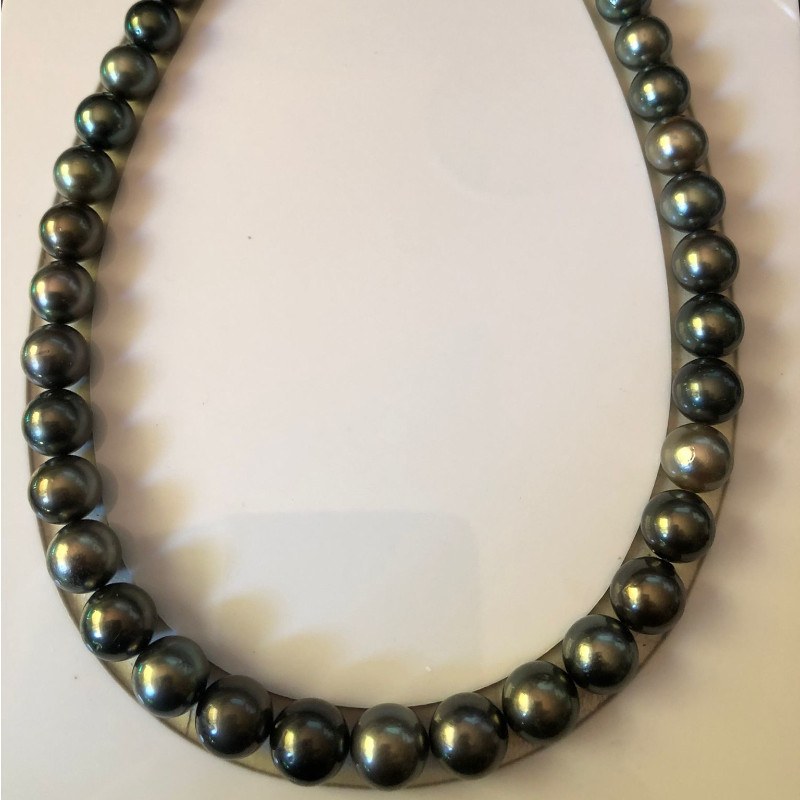 Collier de perles de Tahiti 10 à 12 mm Qualité : AA/AA+ Longueur 43/44 cm