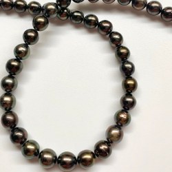 Collier 43/44 cm de perles de Tahiti presque rondes 8 à 10 mm AA