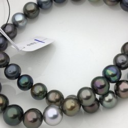 Collier 43 cm de perles de Tahiti de 8,2 à 11,1 mm qualité AA