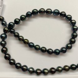 Collier 44 cm de perles de Tahiti, de 8-9,9 mm presque rondes à rondes AA/AA+