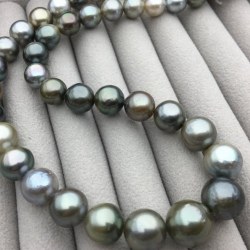 Collier 43 cm de perles de Tahiti de 8,0 à 11,7 mm qualité AA