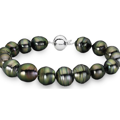 Bracelet 18 cm de perles baroques de Tahiti de 8 à 9,5 mm Or 14k
