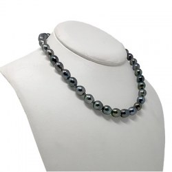 Collier de perles Baroques de Tahiti, perles de 8-9 mm, Multi reflets