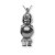 Pendentif Tiki en Argent 925 avec perle de culture de Tahiti