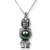 Pendentif Tiki en Argent 925 avec perle de culture de Tahiti