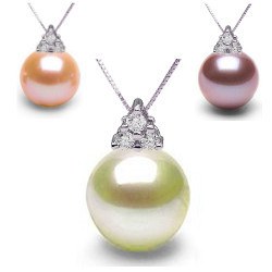 Pendentif Argent 925 et diamants avec perle d'Eau Douce DOUCEHADAMA