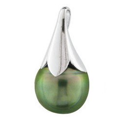Pendentif Or 18k avec Perle Goutte de Tahiti 8-9 mm AA+