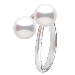 Bague Toi&Moi, Argent 925 2 perles d'eau douce DOUCEHADAMA, couleur au choix